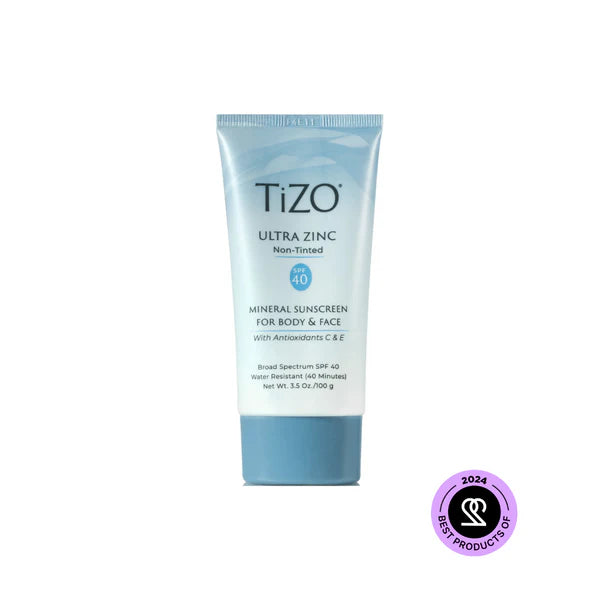 TIZO Ultra Zinc Body & Face Sunscreen NON Tinted Spf40 - 100g | تايزو واقي شمسي فيزيائي للجسم و الوجه شفافspf 40 - 100 غرام