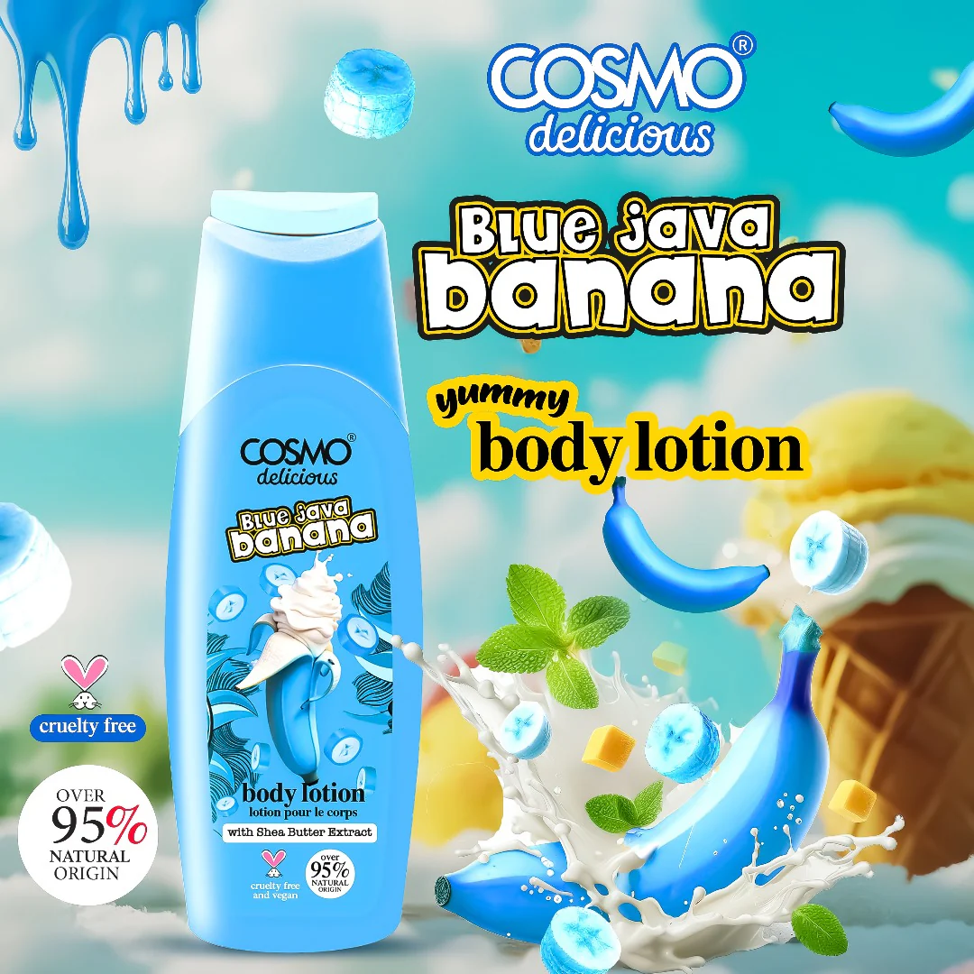 COSMO Delicious Blue Java Banana Body Lotion 400ml كوزمو لوشن مرطب للجسم برائحة الموز