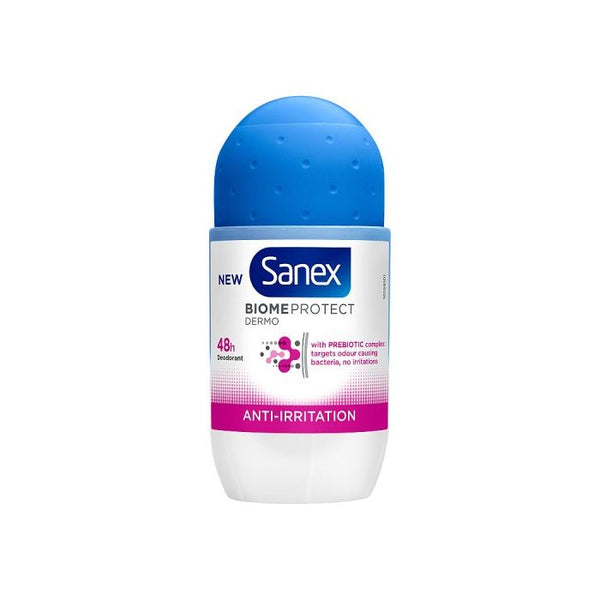 Sanex Deodorant Roll On Biome Protect Anti Irritation 50ml مزيل عرق سانكس رول أون بيوم بروتكت مضاد للتهيج 50