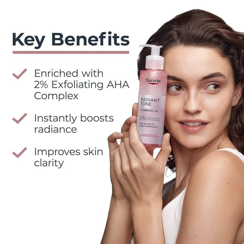 غسول جل يوسرين Radiant Tone بمركب أحماض 2٪ | Eucerin Radiant Tone Cleansing Gel 200ml