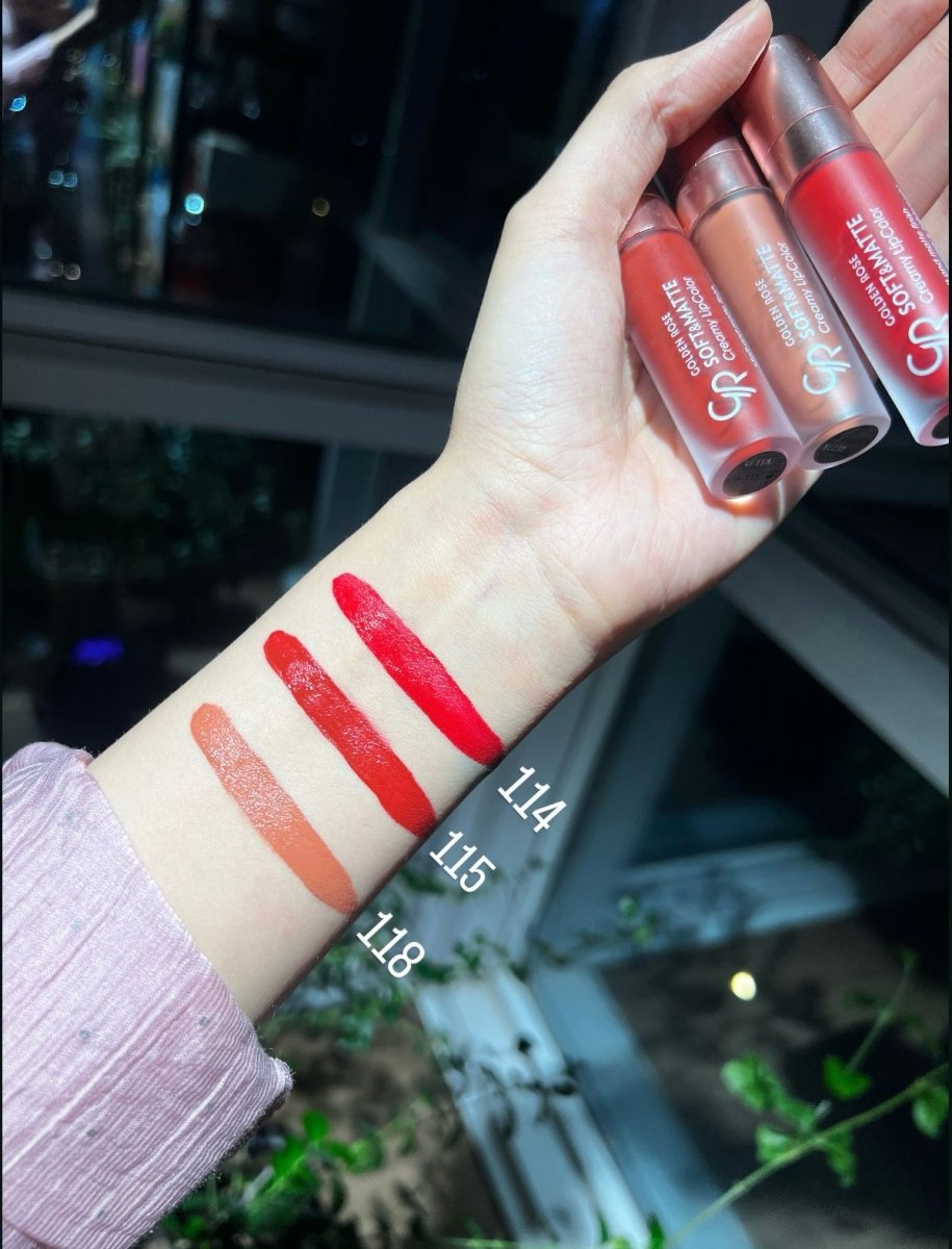 أحمر الشفاه السائل سوفت آند مات كريمي من كولدن روز | Golden Rose Soft & Matte Creamy Lipcolor 104 - EROS STORE