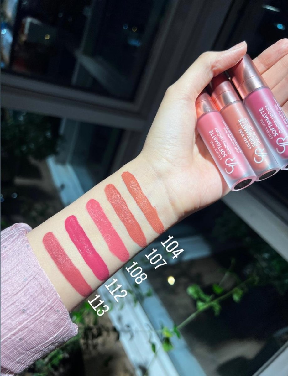 أحمر الشفاه السائل سوفت آند مات كريمي من كولدن روز | Golden Rose Soft & Matte Creamy Lipcolor 104 - EROS STORE