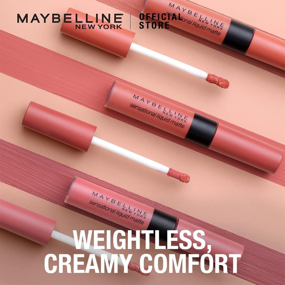 أحمر الشفاه مايبيلين نيويورك سينسيشينال سائل غير لامع | Maybelline New York Sensational Matte Liquid Lipstick 5 - EROS STORE