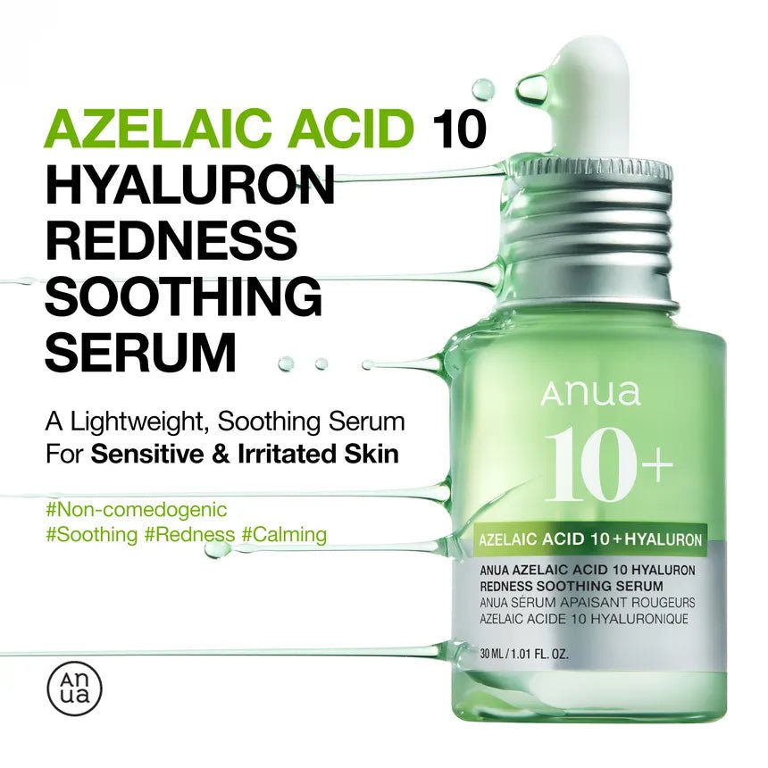 ANUA AZELAIC ACID 10 HYALURON REDNESS SOOTHING SERUM - 30ML | أنوا سيروم الآزليك اسيد المهدئ للبشرة - ٣٠ مل 30 مل - EROS STORE
