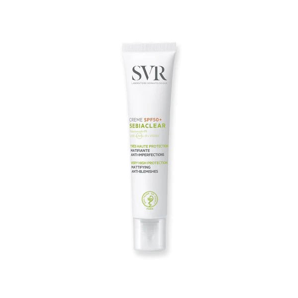 إس في آر سيبياكلير كريم واقي شمسي SPF50+ للبشرة الحساسة والمعرضة لحب الشباب - 40 مل | SVR Sebiaclear Crème SPF50+ - 40ml 40 مل - EROS STORE