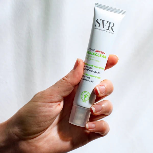 إس في آر سيبياكلير كريم واقي شمسي SPF50+ للبشرة الحساسة والمعرضة لحب الشباب - 40 مل | SVR Sebiaclear Crème SPF50+ - 40ml 40 مل - EROS STORE