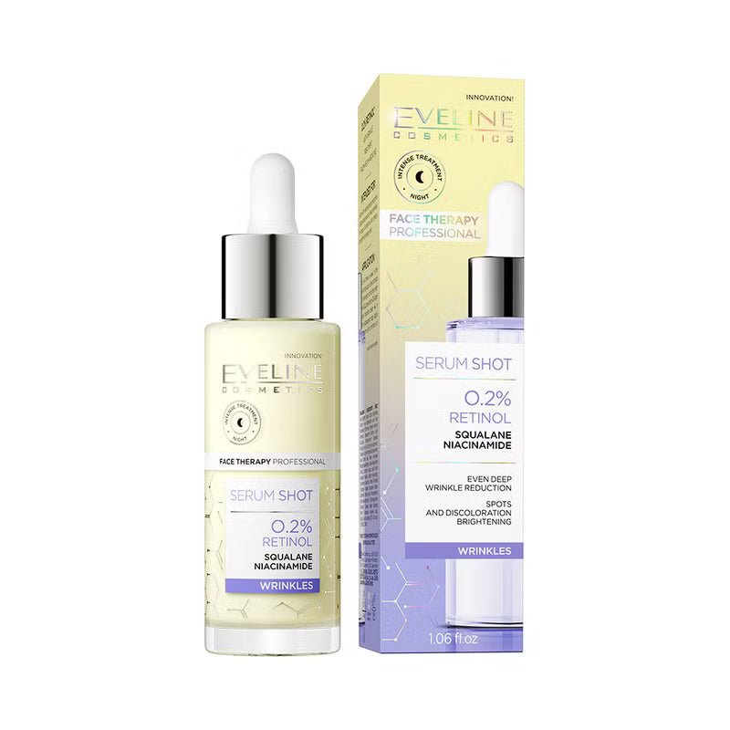 إيفلين سيروم شوت 0.2% ريتينول للتجاعيد - 30 مل | Eveline Serum Shot 0.2% Retinol for Wrinkles - 30ml 30 مل - EROS STORE