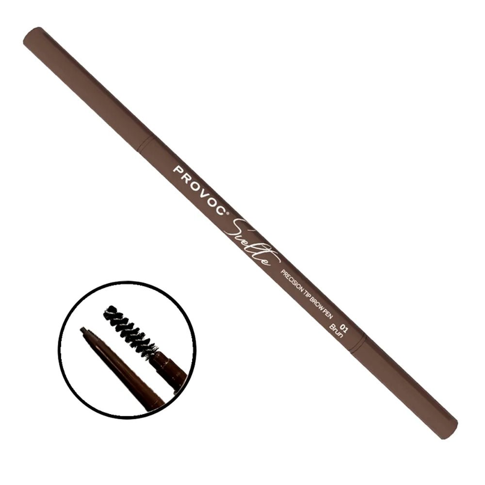 بروفوك قلم تحديد الحواجب | PROVOC SVELTE Precision Tip Brow Pen 01 Brun - EROS STORE