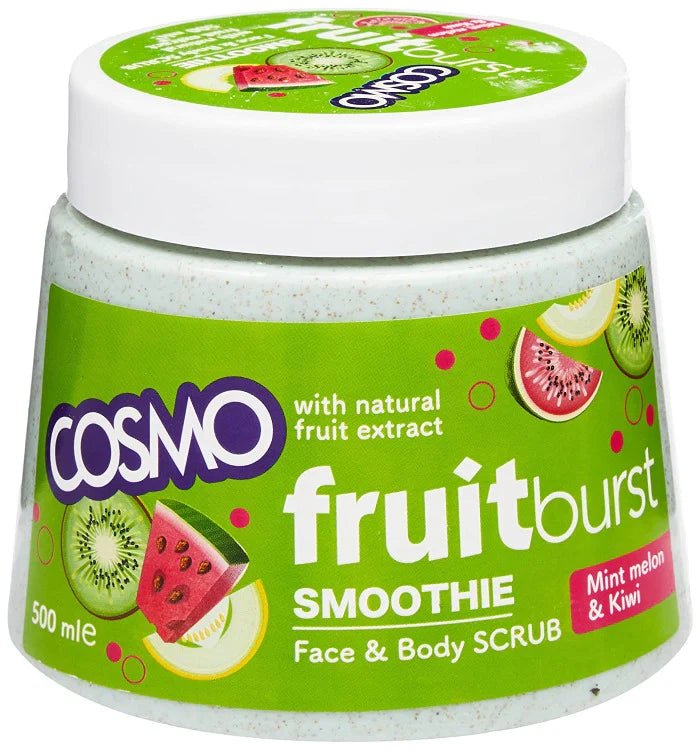 COSMO Smoothie Face & Body Scrub Mint Melon & Kiwi - 500ml | كوزمو مقشر للجسم بالبطيخ والكيوي - 500 مل 500 مل - EROS STORE
