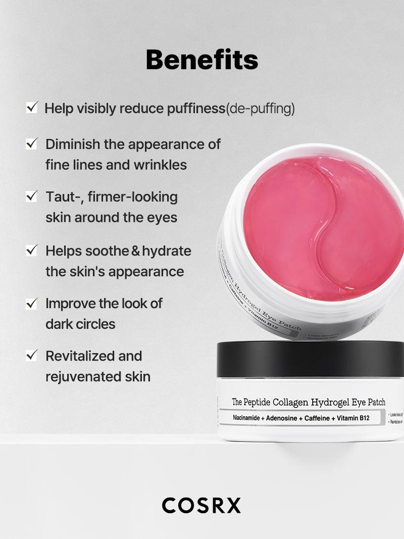 COSRX The Peptide Collagen Hydrogel Eye Patch | رقعة العين من هيدروجيل الكولاجين الببتيد 60 رقعة - EROS STORE