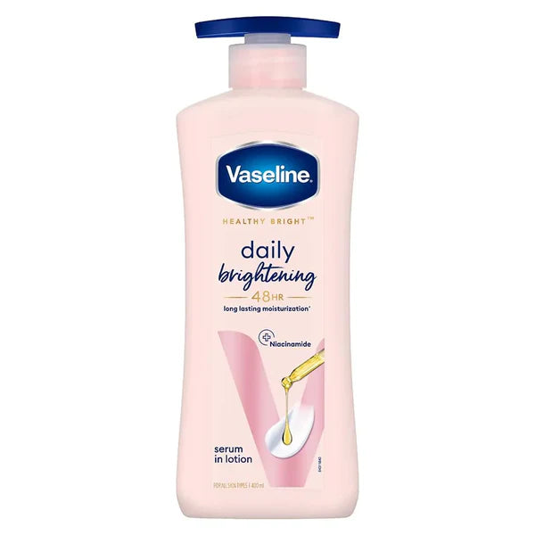 لوشن فازلين اليومي لتفتيح البشرة، مرطب يدوم 48 ساعة - 400 مل| Vaseline Daily Brightening 48hr Moisturization Lotion - 400ml