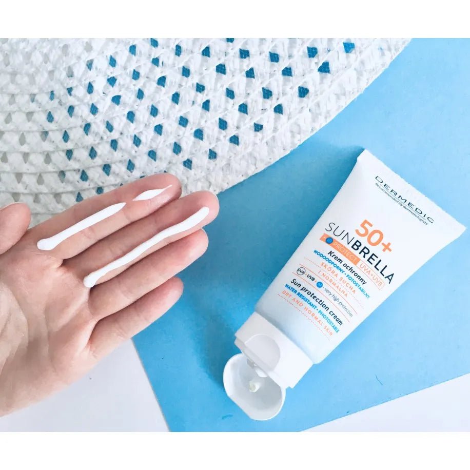 ديرميديك سنبرلا فلويد خفيف جدًا بعامل حماية SPF 50+ للبشرة الدهنية والمختلطة | Dermedic Sunbrella Ultra - light Fluid SPF 50+ for Oily and Combination Skin 50 مل - EROS STORE