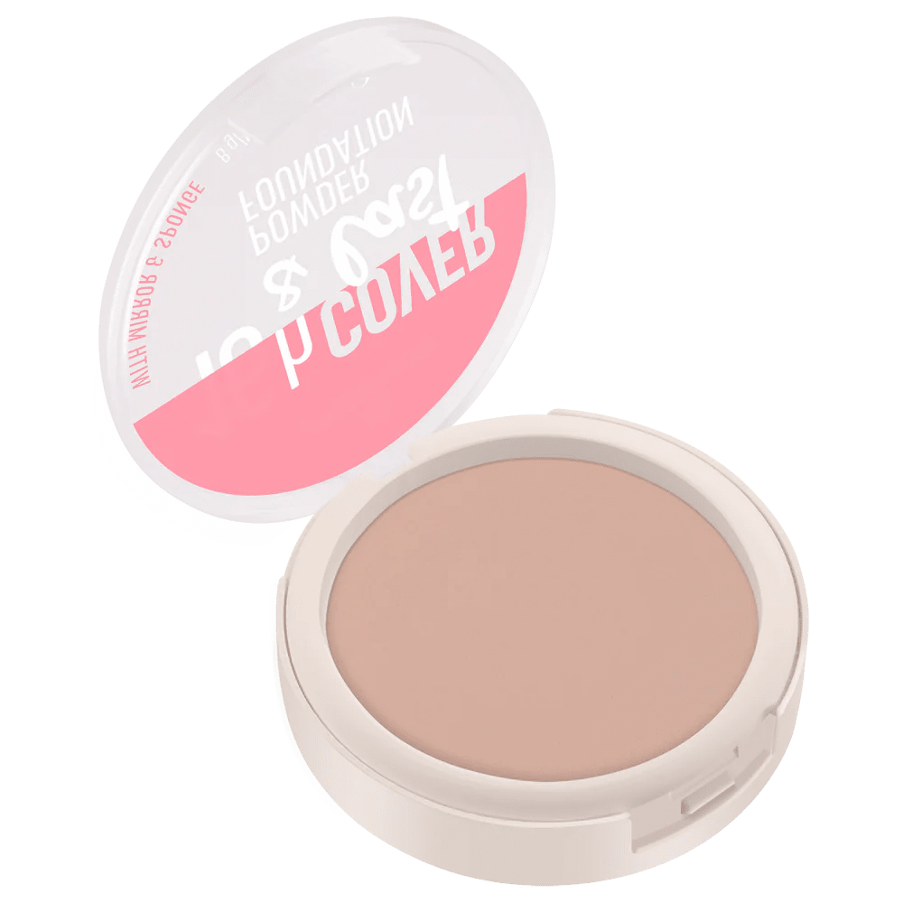 Essence 16H Cover & Last Powder Foundation | ايسنس كريم أساس بودرة مضغوطة عالي التغطية يدوم 16 ساعة 01| Porcelain - EROS STORE