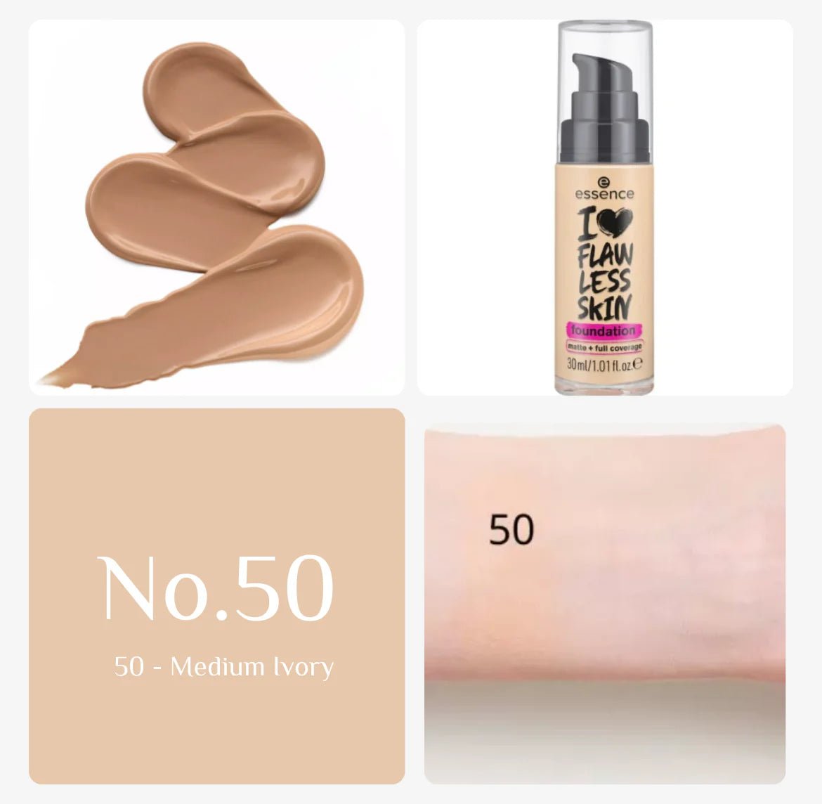 Essence I Love Flawless Skin Foundation - 30ml | ايسنس كريم أساس - 30 مل 20 Medium Porcelain - EROS STORE