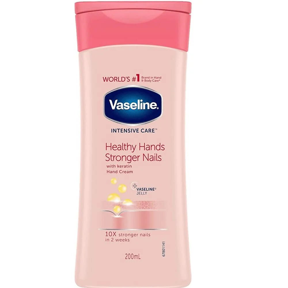 فازلين لوشن للعناية المكثفة باليدين والأظافر | Vaseline Intensive Care Healthy Hands Stronger Nails Body Lotion 200 مل - EROS STORE
