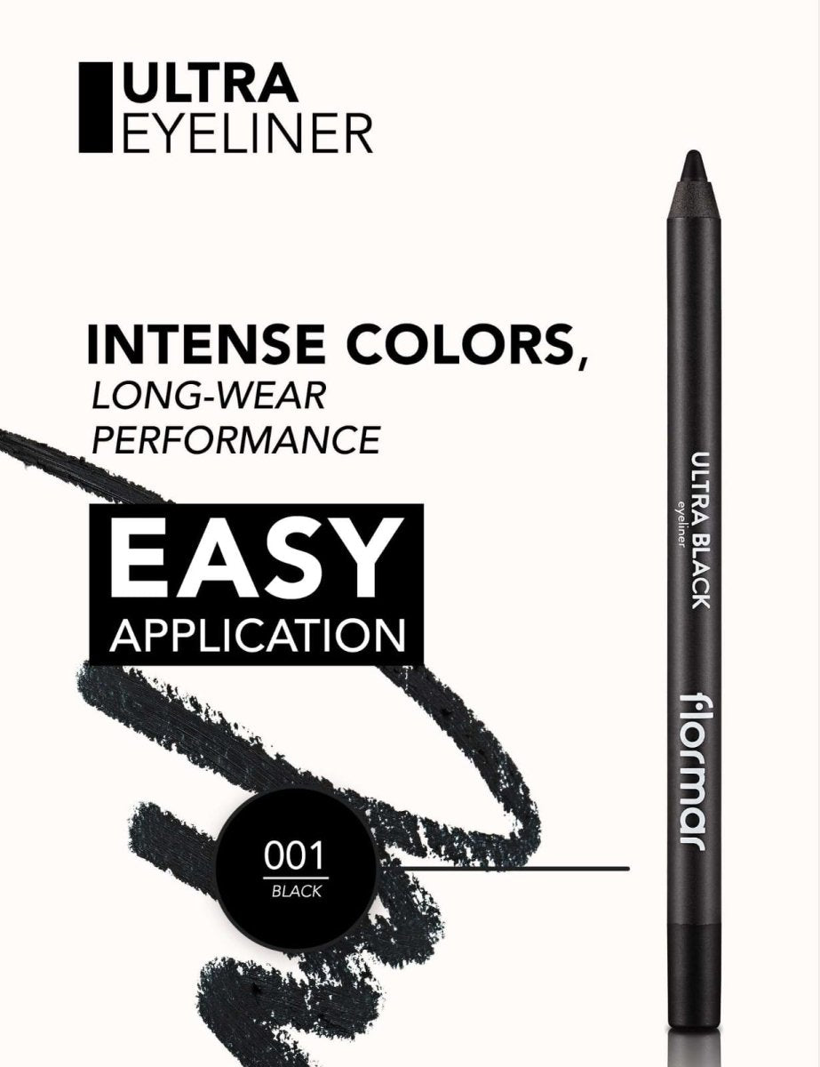 Flormar Ultra Eyeliner Pencil | قلم كحل الترا من فلورمار 01 اسود - EROS STORE