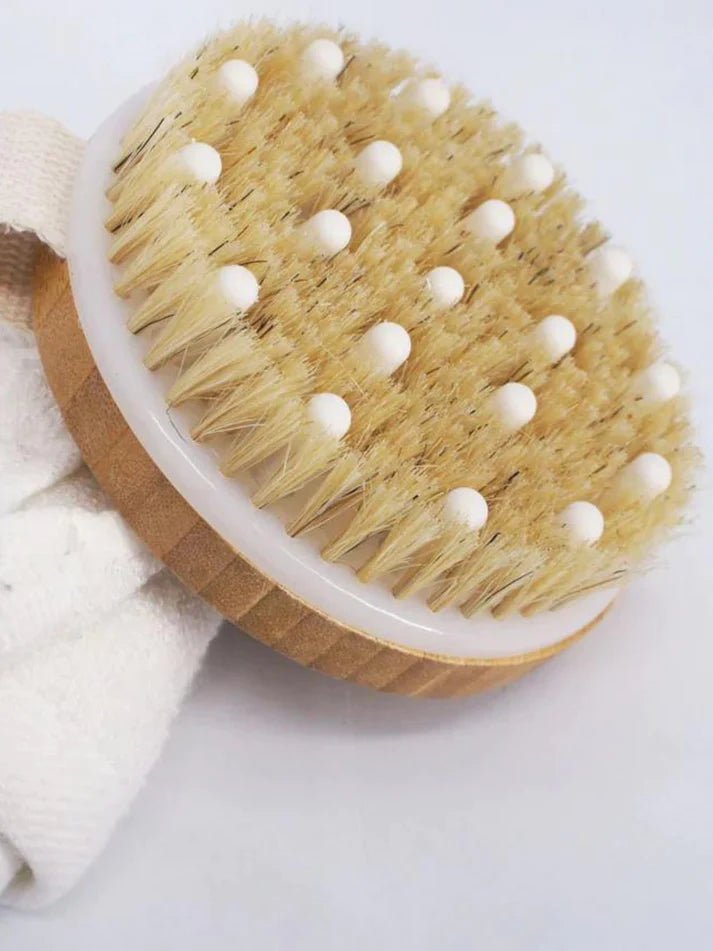 فرشاة الخيزران الجافة بجذور الصبار من هيدريا لندن | Hydrea London Bamboo Dry Body Brush with Cactus Bristles - EROS STORE
