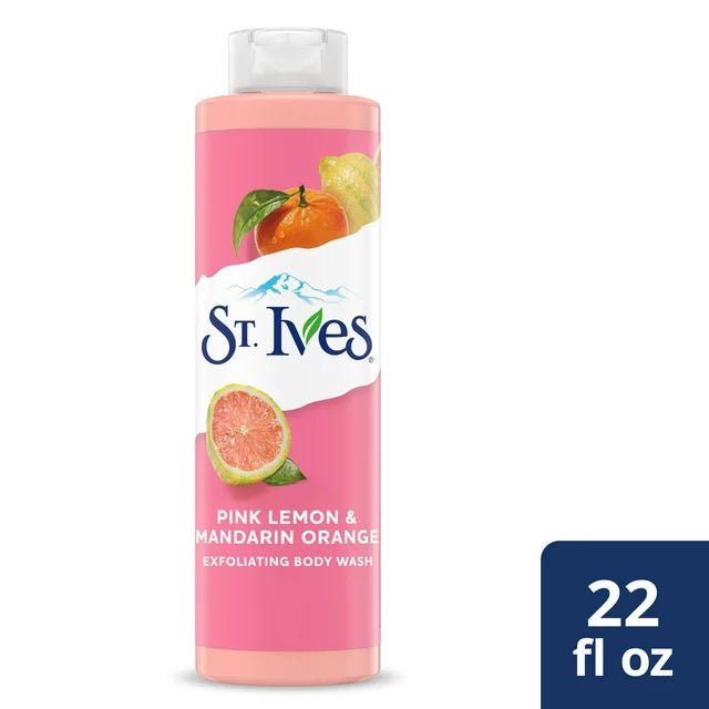 غسول الجسم المقشر بالليمون الوردي واليوسفي والبرتقال من ستيفز | St. Ives Exfoliating Body Wash with Pink Lemon, Mandarin & Orange 650 مل - EROS STORE