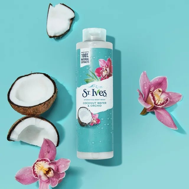 غسول الجسم المرطب بماء جوز الهند والأوركيد من ستيفز | St. Ives Hydrating Body Wash with Coconut Water & Orchid 650 مل - EROS STORE