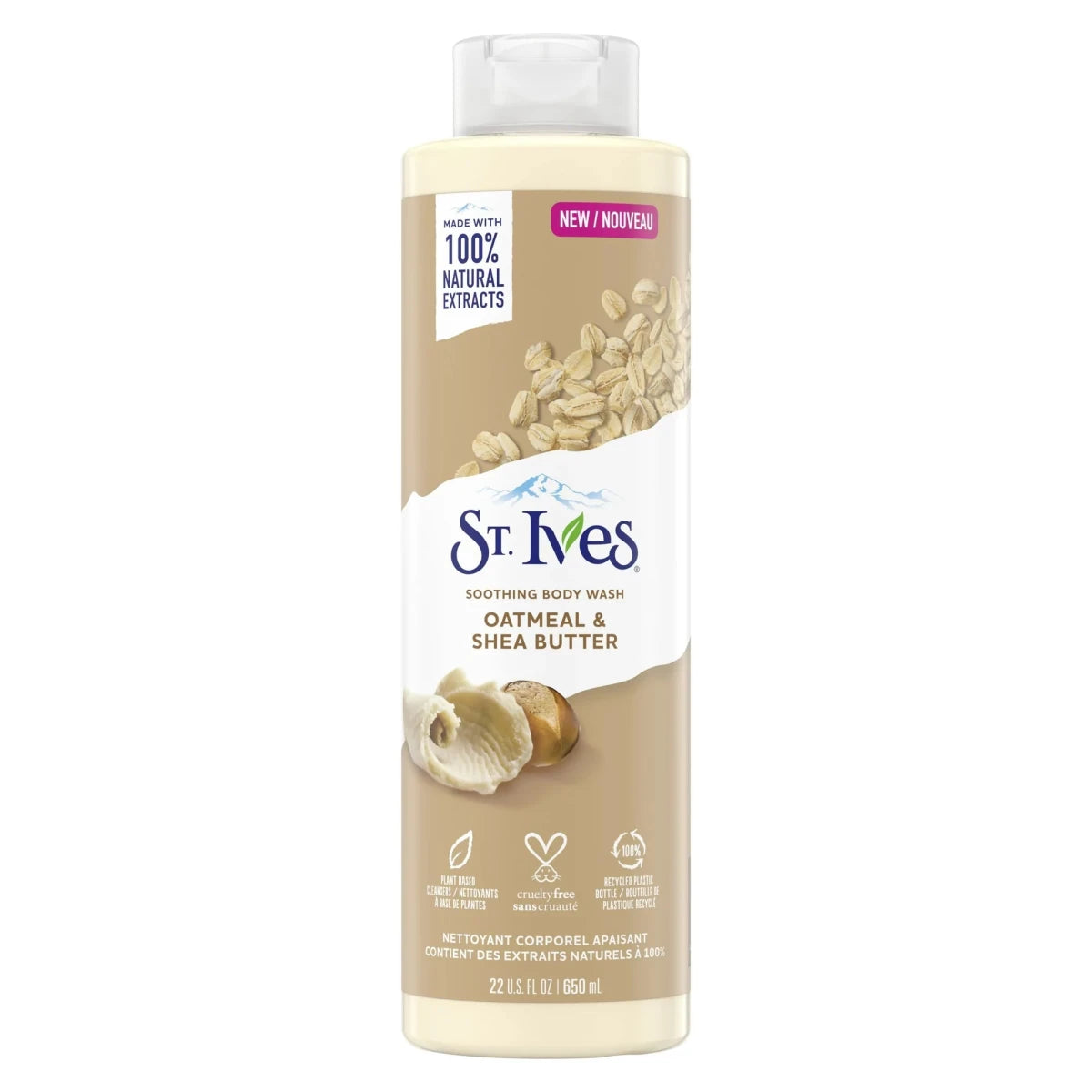 غسول الجسم السائل المهدئ بالشوفان وزبدة الشيا من ستيفز | St. Ives Soothing Oatmeal & Shea Butter Body Wash 650 مل - EROS STORE