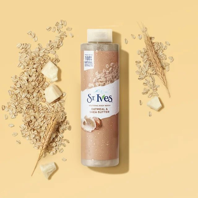 غسول الجسم السائل المهدئ بالشوفان وزبدة الشيا من ستيفز | St. Ives Soothing Oatmeal & Shea Butter Body Wash 650 مل - EROS STORE