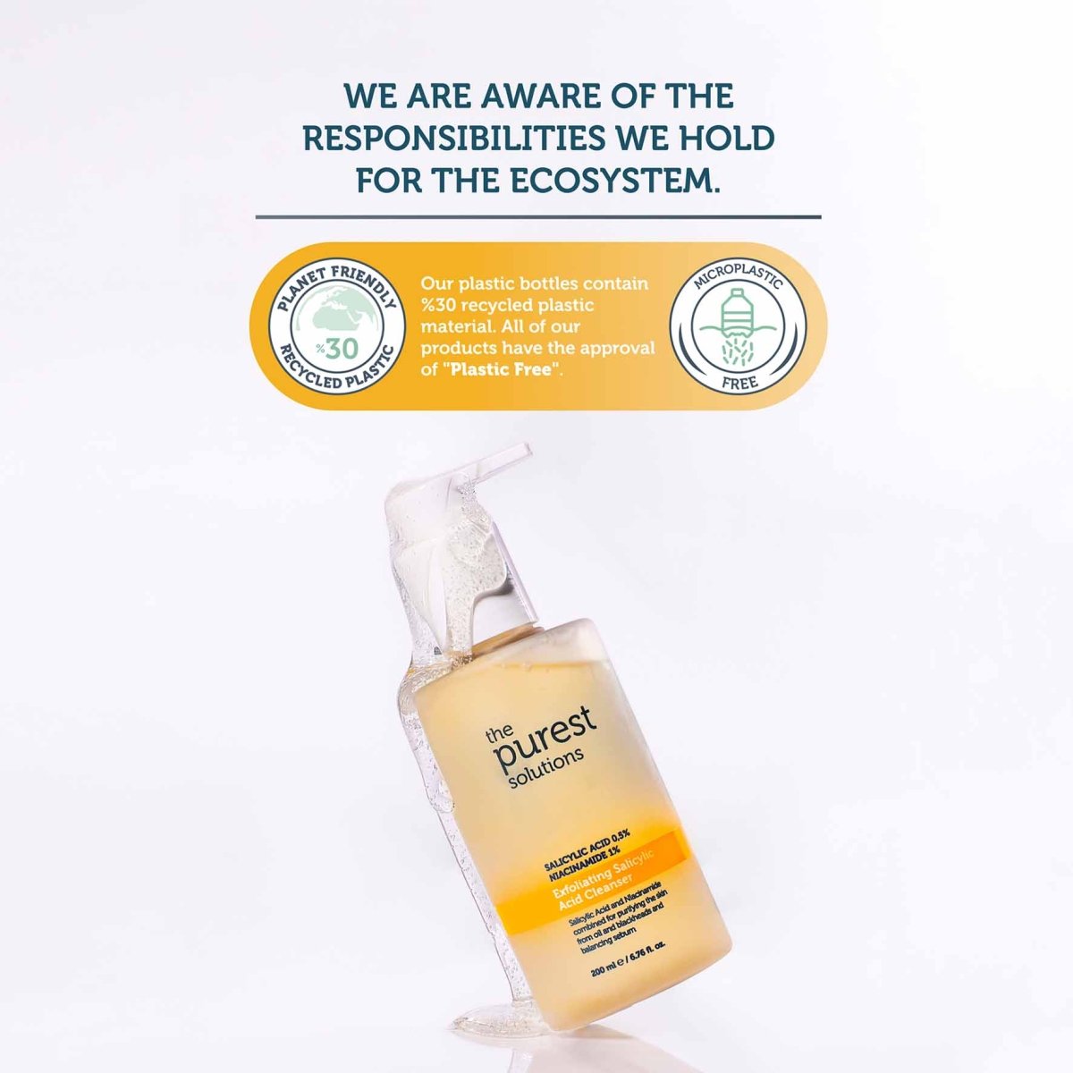 غسول ذا بيورست سوليوشنز المقشر بحمض الساليسيليك 0.5% ونياسيناميد 1% - 200 مل | The Purest Solutions Exfoliating Salicylic Acid Cleanser 0.5% Salicylic Acid, 1% Niacinamide - 200ml 200 مل - EROS STORE