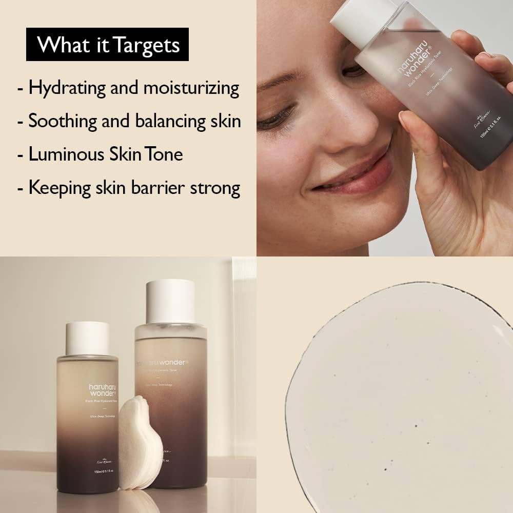هاروهارو وندر تونر بالأرز الأسود للبشرة الدهنية - 150 مل | Haruharu Wonder Black Rice Hyaluronic Toner - 150ml 150 مل - EROS STORE
