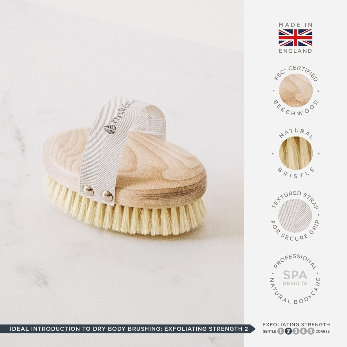 Hydrea London Professional Spa Dry Body Brush Cactus Bristle - فرشاة للجلد الجاف - EROS STORE