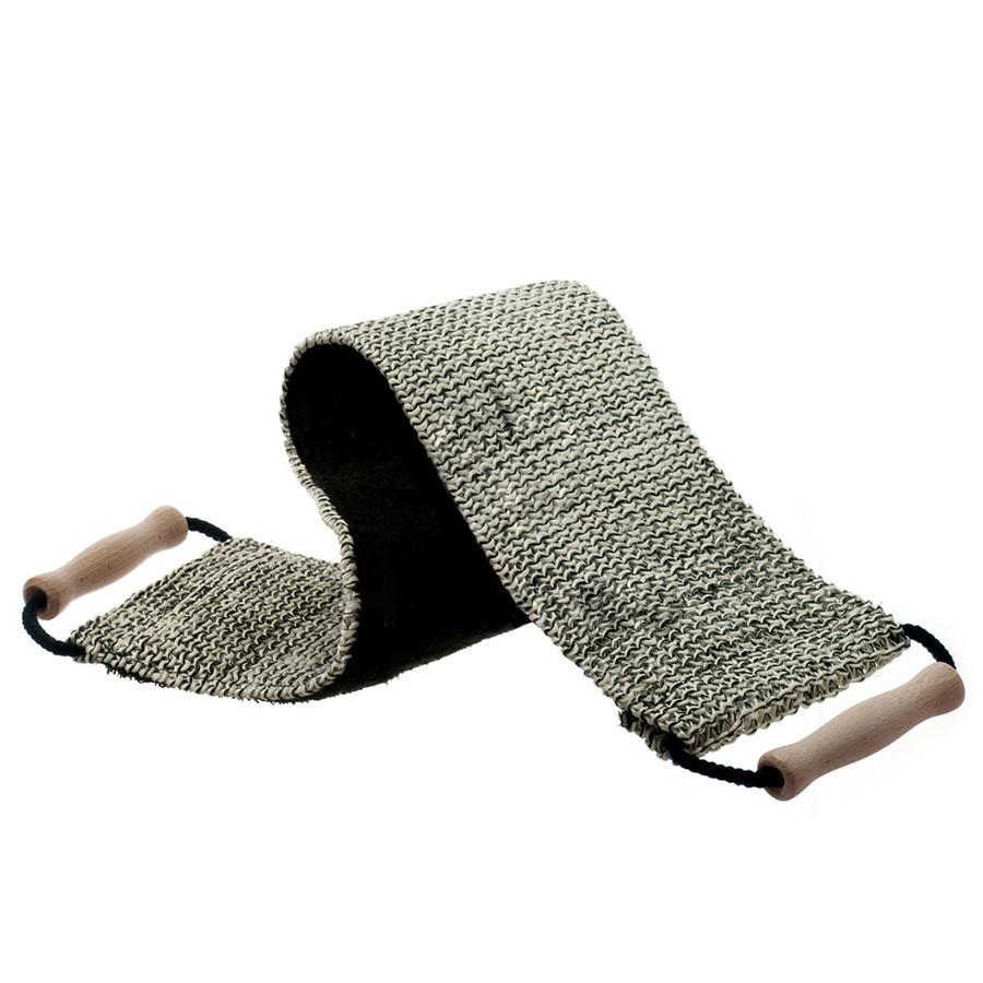 حزام مزدوج من قطن السيزال باللونين الأسود والكريمي | Double - Sided Sisal Cotton Body Belt - Black & Cream - EROS STORE