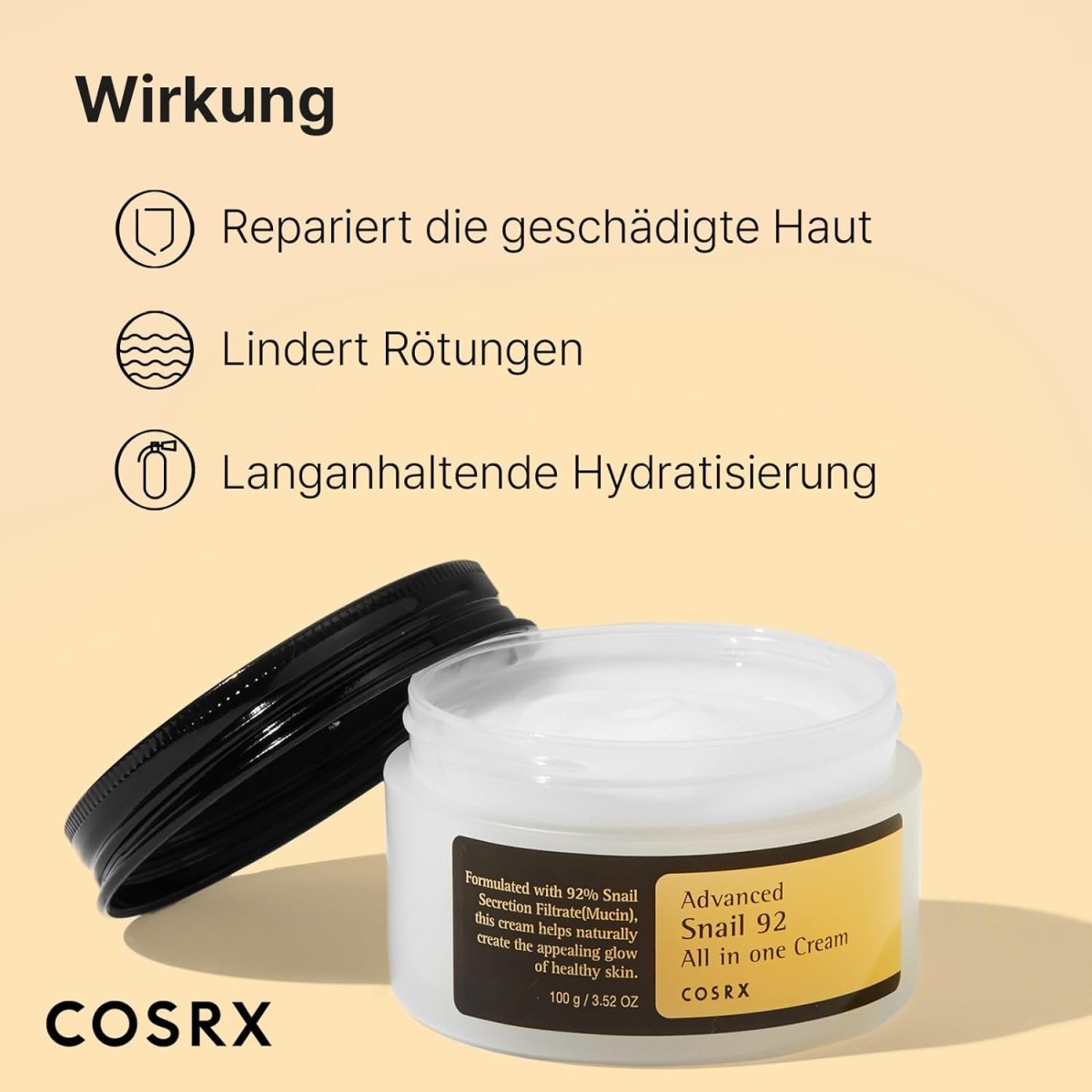 كريم الحلزون المتطور 92 الكل في واحد من كوزركس - 100 مل | COSRX Advanced Snail 92 All in One Cream - 100ml 100 غم - EROS STORE