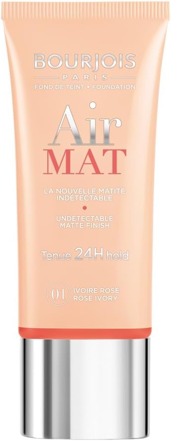 كريم أساس إير مات بتغطية كاملة من برجوا | Bourjois Air Mat Full Coverage Foundation 01 Rose Ivory - EROS STORE