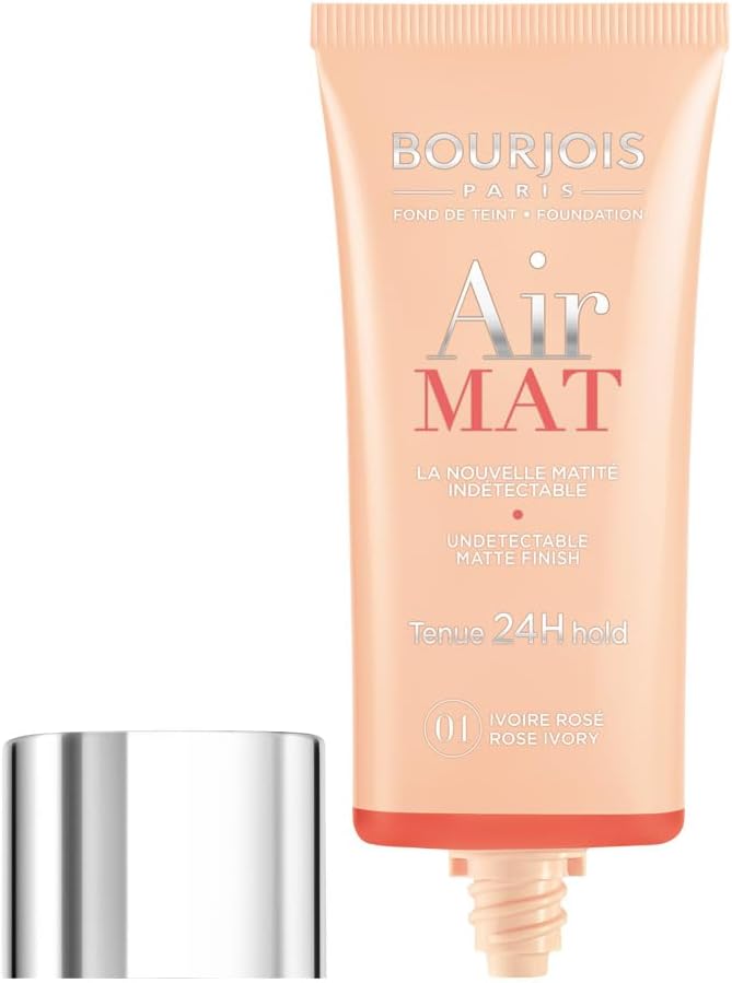 كريم أساس إير مات بتغطية كاملة من برجوا | Bourjois Air Mat Full Coverage Foundation 01 Rose Ivory - EROS STORE