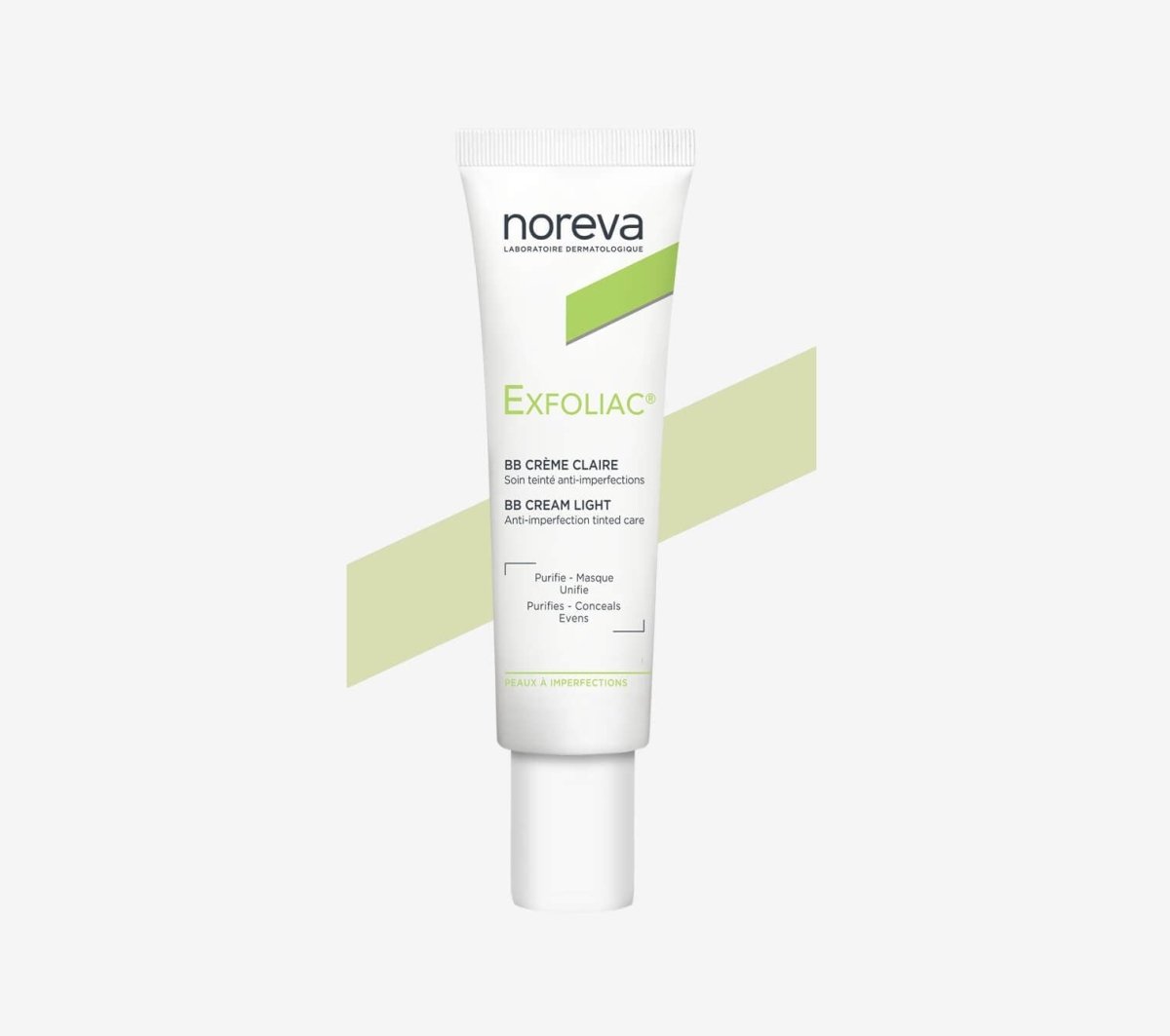 كريم BB الملون إكسفولياك لعلاج العيوب من نوريفا | NOREVA Exfoliac BB - Cream Tinted Anti - Blemish Treatment Claire Light 30 مل - EROS STORE