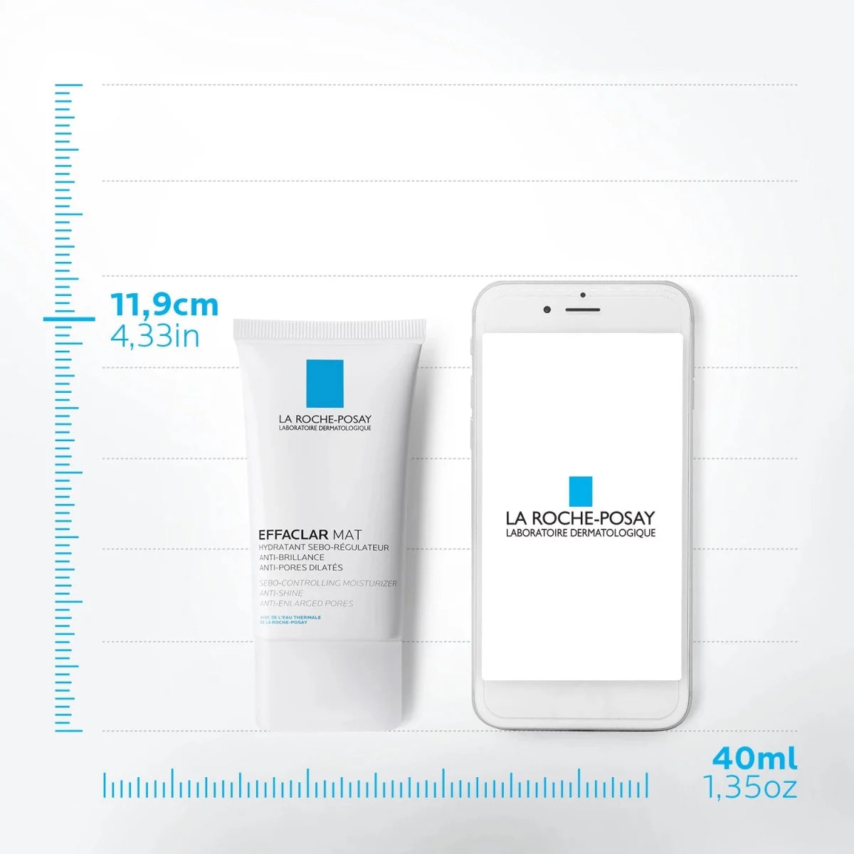 La Roche Posay Effaclar Mat Mattifying Moisturizer For Oily Skin - 40ml | لاروش ايفكلار مات مرطب للبشرة الدهنية - 40 مل 40 مل - EROS STORE