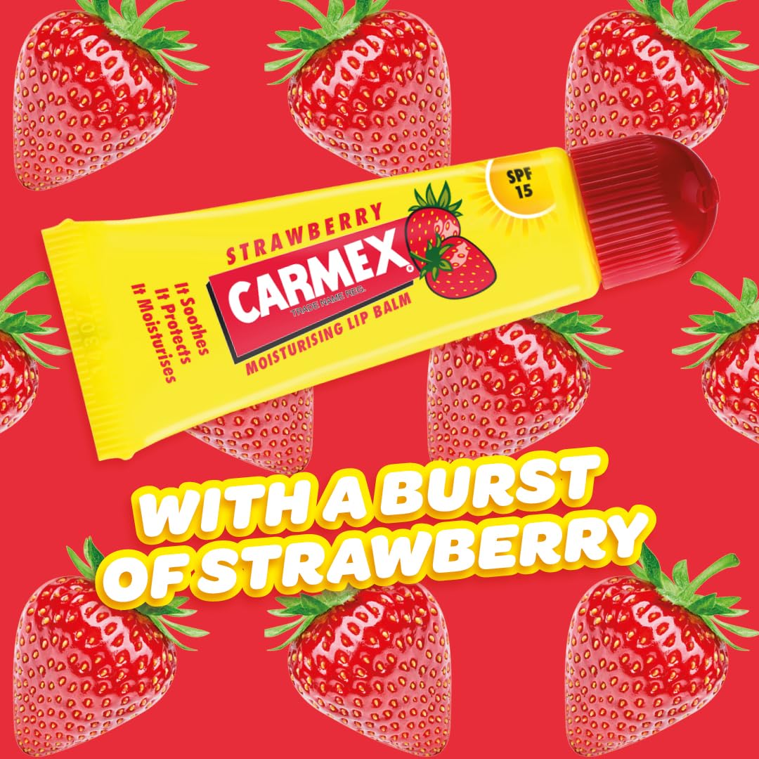 Lip Balm Strawberry SPF15 – 10g Squeeze Tube | مرطب الشفاه بالفراولة بحماية 15 – ١٠ جرام أنبوب 10 غم - EROS STORE