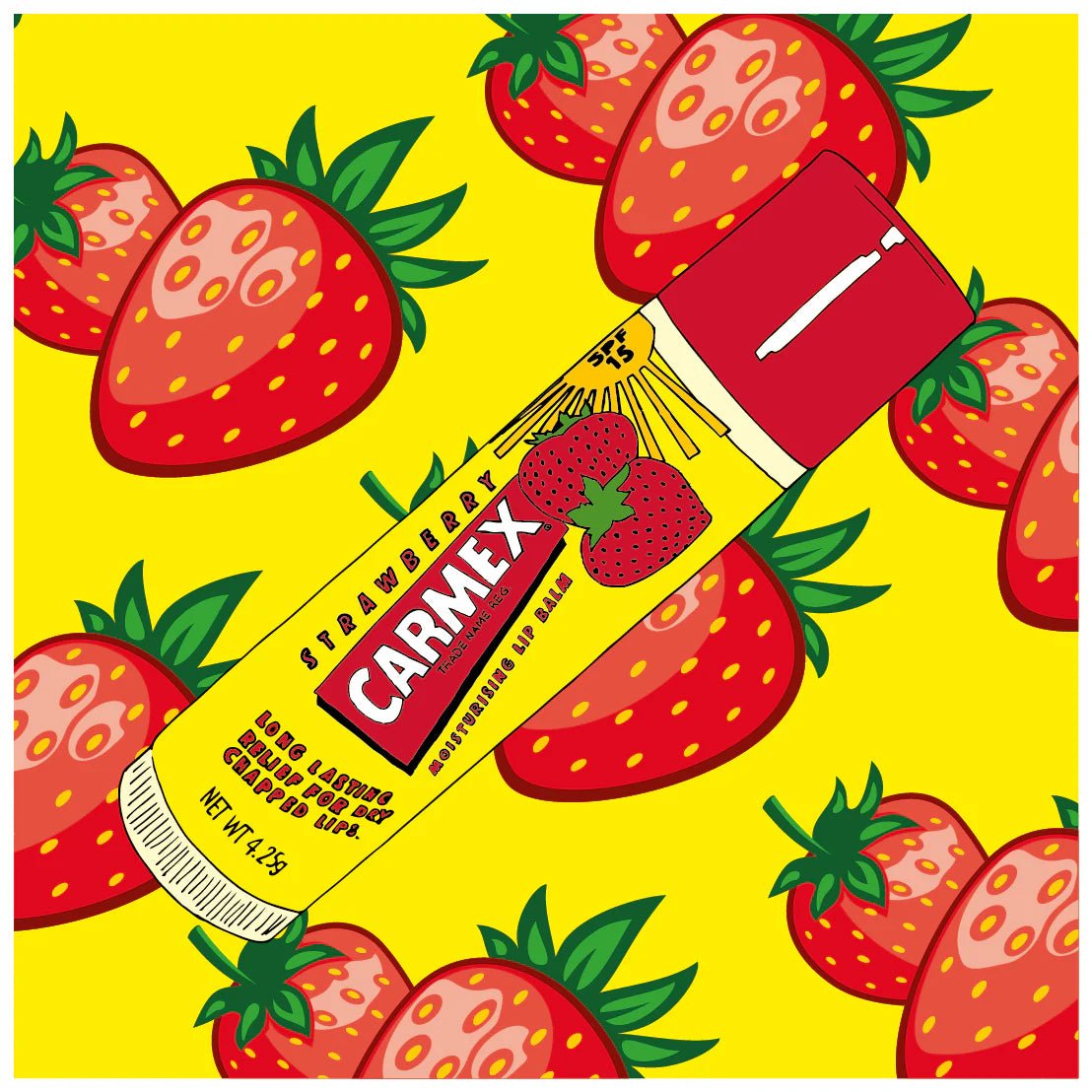 Lip Balm Strawberry SPF15 – 4.25g Click Stick | مرطب الشفاه بالفراولة بحماية 15 – ٤٫٢٥ جرام 4.25 غرام - EROS STORE