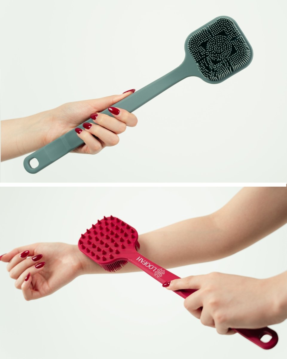 Long back brush to reach all areas فرشاة ظهر طويلة للوصول لجميع المناطق Red - احمر - EROS STORE