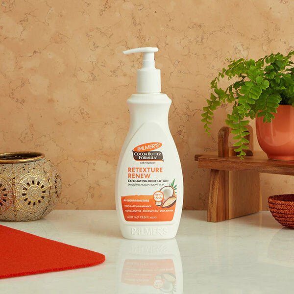 لوشن الأحماض لتقشير الجسم وترطيب البشرة من بالمرز | Palmer's Retexture & Renew Exfoliating Body Lotion 400 مل - EROS STORE