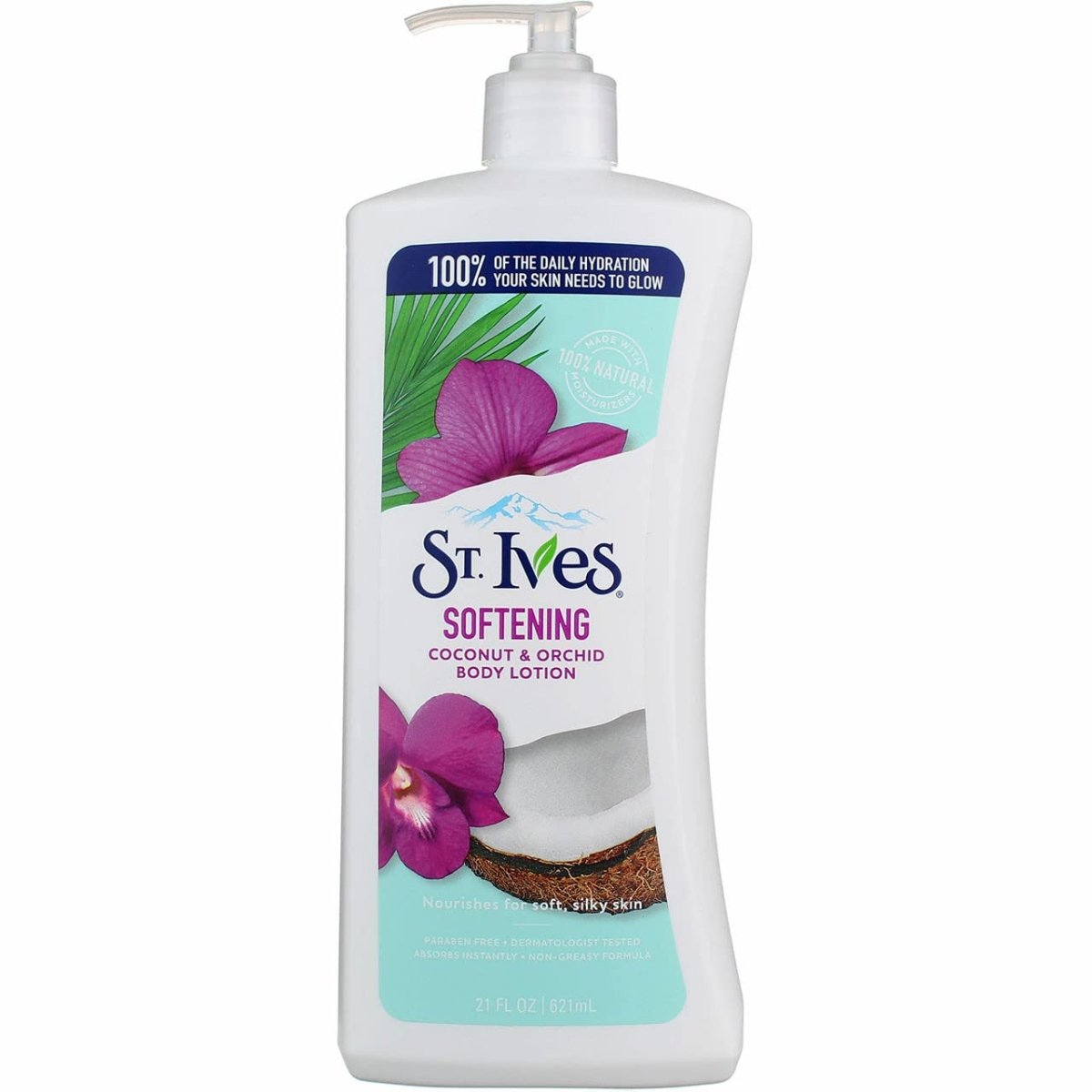 لوشن الجسم الطبيعي من سانت آيفز بحليب جوز الهند ومستخلص الأوركيد | St. Ives Naturally Soft Body Lotion Coconut Milk & Orchid Extract 621 مل - EROS STORE