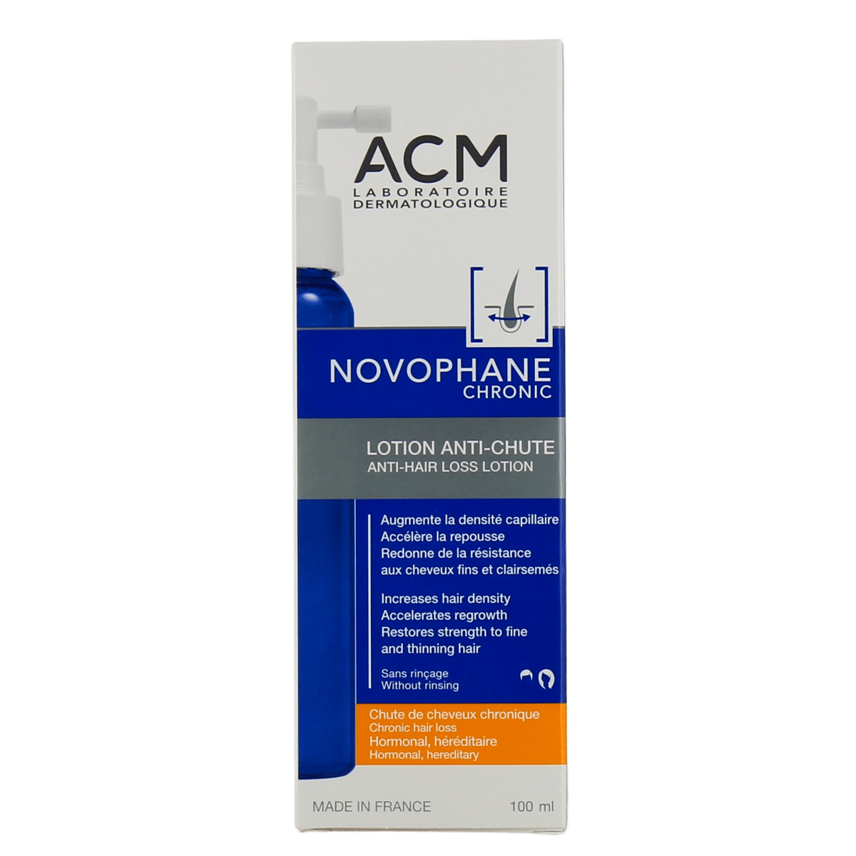 لوشن نوفافان لعلاج تساقط الشعر المزمن والوراثي من إي سي إم | ACM Novophane Chronic and Genetic Hair Loss Lotion 100 مل - EROS STORE