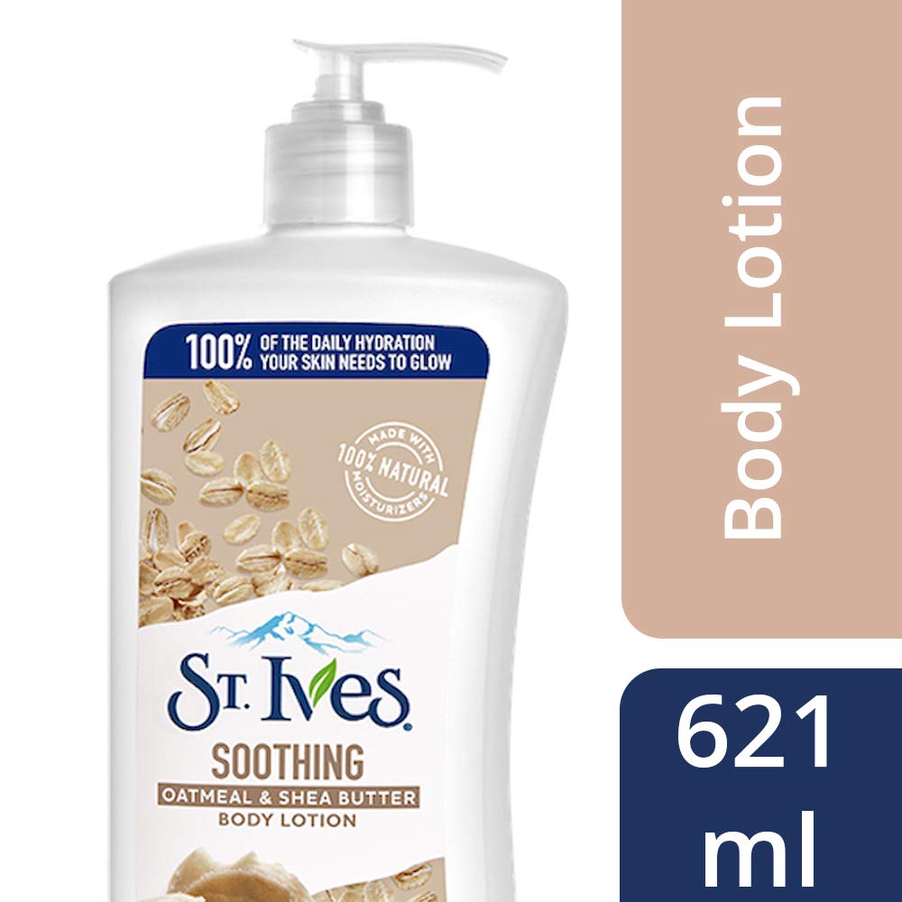 لوشن تغذية وتهدئة الجسم من سانت آيفز بالشوفان وزبدة الشيا | St. Ives Soothing Oatmeal & Shea Butter Body Lotion 621مل - EROS STORE