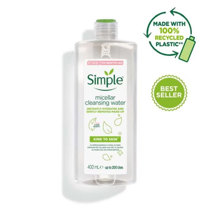 ماء مزيل مكياج للبشرة الدهنية والمختلطة من سمبل | Simple Kind to Skin Micellar Cleansing Water for Oily & Combination Skin 200 مل - EROS STORE