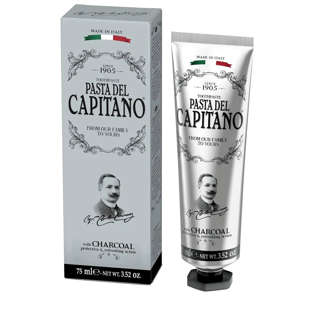 معجون أسنان بالفحم من باستا ديل كابيتانو - 75 مل | Pasta del Capitano Charcoal Toothpaste 75 مل - EROS STORE