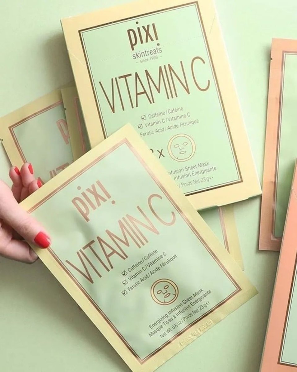 ماسك ورقي بفيتامين C من بيكسي | Pixi Vitamin - C Sheet Mask 3 قطع * 23 غم - EROS STORE