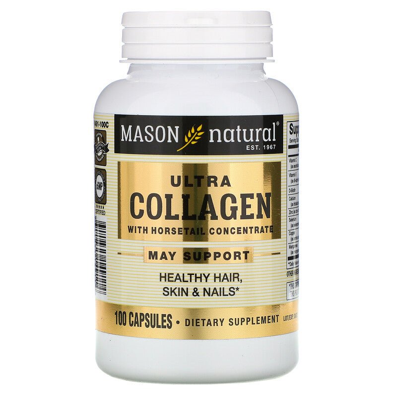 ماسون ناتشورال، كولاجين فائق مع مُركّز ذيل الحصان، 100 كبسولة Mason Natural, Ultra Collagen with Horsetail Concentrate, 100 Capsules 100 كبسولة - EROS STORE