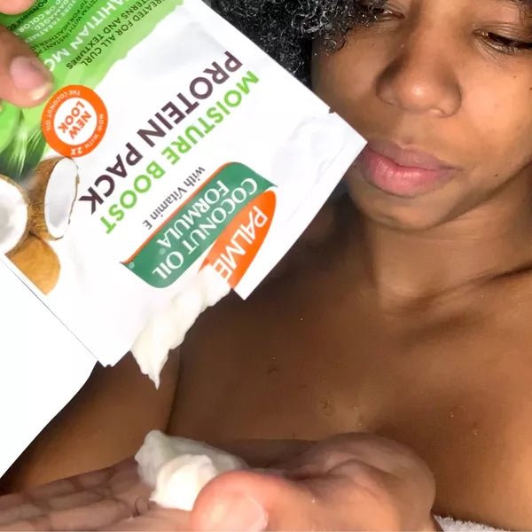 مجموعة بروتين لتعزيز الرطوبة معالجة للشعر من بالمرز | Palmer's Coconut Oil Formula Moisture Boost Protein Pack - 2.1oz 60 غم - EROS STORE