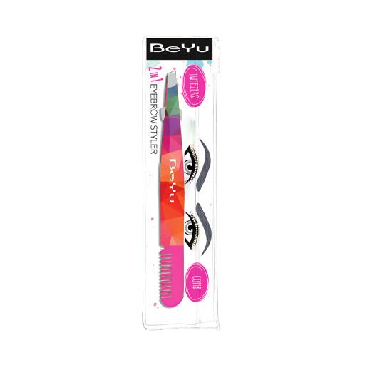 ملقط مع مشط 2 في 1 من بيو | Beyu Eyebrow Tweezers with Comb 2 - in - 1 - EROS STORE