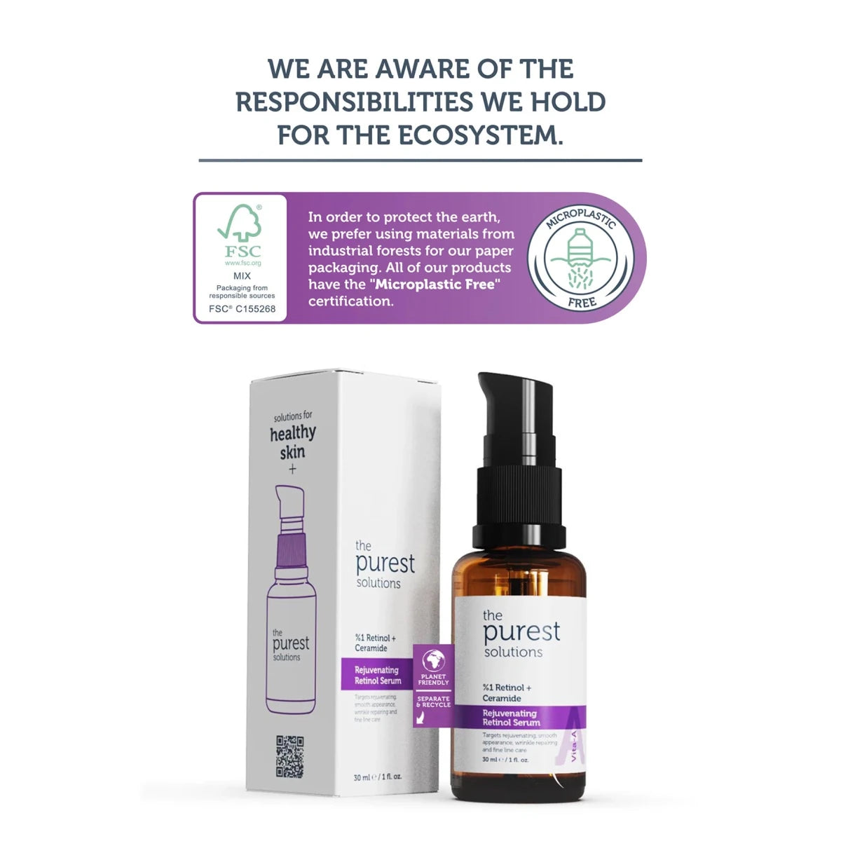مصل الريتينول المجدد للوجه من ذا بيورست سولوشنز 1% ريتينول + سيراميد - 30 مل | The Purest Solutions 1% Retinol + Ceramide Rejuvenating Face Serum - 30ml 30 مل - EROS STORE