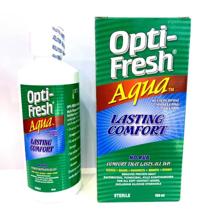 Optifresh Aqua Multi - Purpose Contact Lens Solution 150ml | محلول أوبتيفريش أكوا للعدسات اللاصقة 150 مل 150مل - EROS STORE