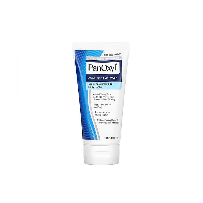 Panoxyl Acne Creamy Face Wash 4% Benzoyl Peroxide - 170g | بانوكسيل غسول لعلاج حب الشباب 4% بينزويل بيروكسايد - 170 غرام 175 غم - EROS STORE